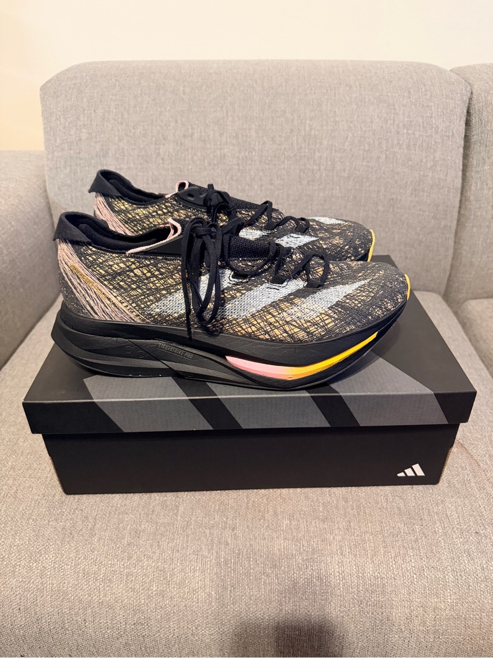 adidas Men's Black Multi-Accent Athletic Running Shoes